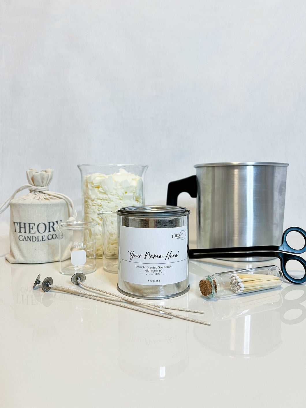 Custom Tin Jar DIY Scented Soy Candle Making Kit Supplies with